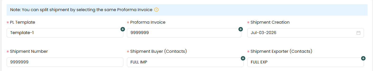 Split One PI Across as Many Shipments as You Need
